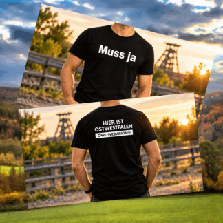 T-Shirt Unisex, schwarz, M-XXL "Muss ja"