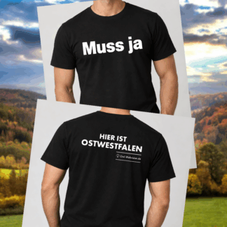 T-Shirt Unisex, schwarz, M-XXL "Muss ja"